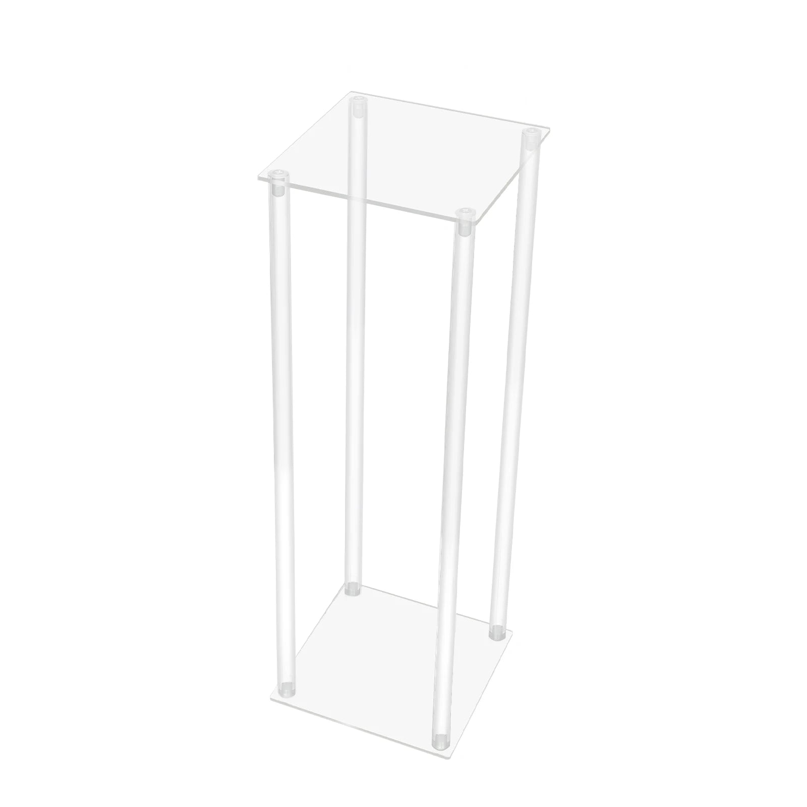 10Pcs Acrylic Vase Wedding Flower Stands Set, 23.6"H Clear Column Rack Geometric Display Stand for Home Party Wedding Decor