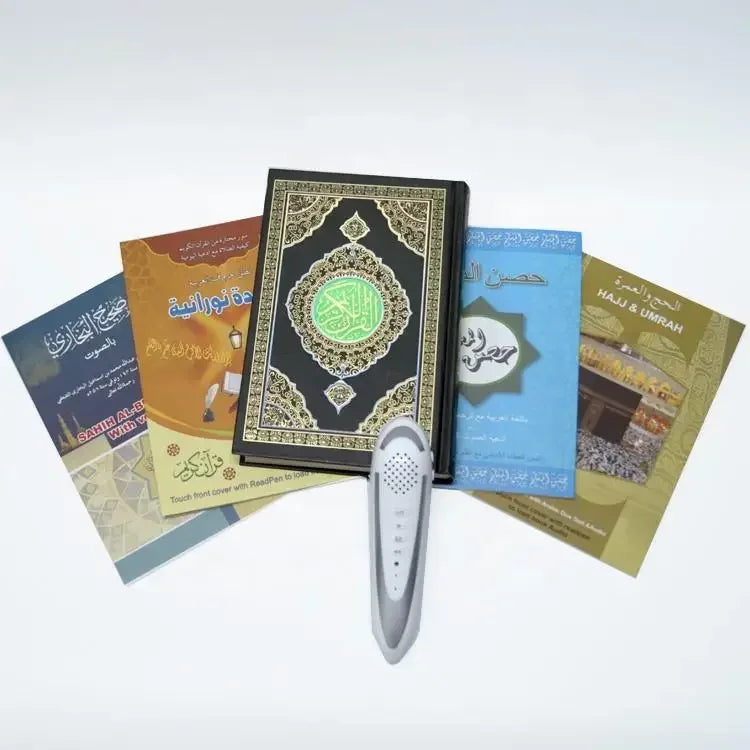 Digital Quran Reading Pen with Small Quran Book Wooden Box Word by Word Audio