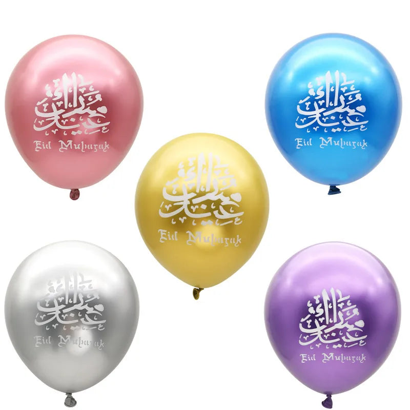 10Pcs Eid Umrah Mubarak Latex Balloon Ramadan Kareem Festival Muslim Islamic Ramadan Party Eid Al-Firt Home Decoration Supplies