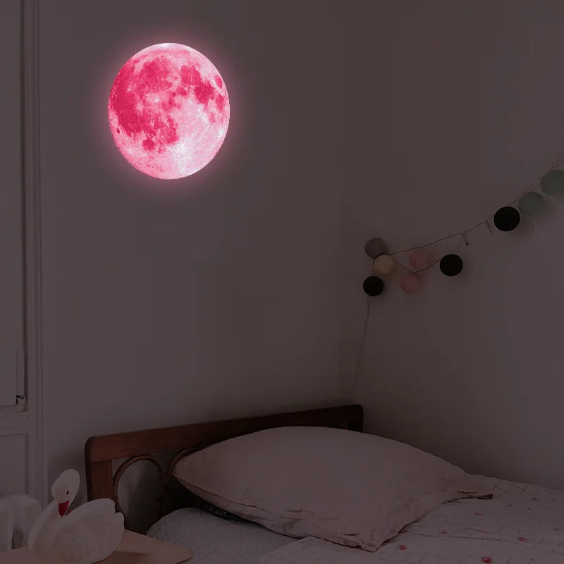 Luminous Moon Stickers Star Sky Fluorescent Wall Decals Glow in the Dark Kids Bedroom Living Room Bathroom for Home Decorations