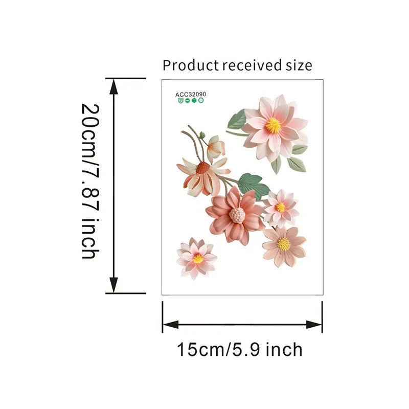 Waterproof Sticker For Bedroom Flowers Switch Stickers PVC Self-adhesive Removable Bathroom Home Decoration Decals