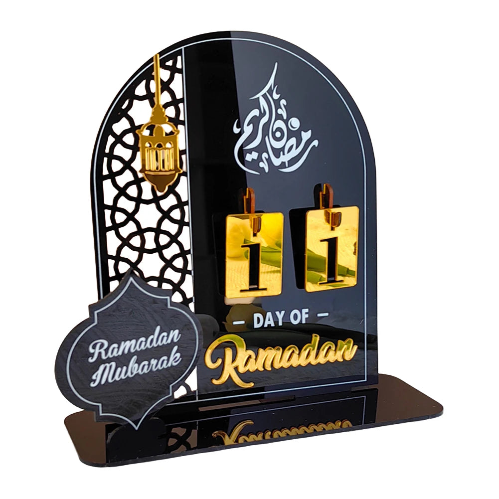 Acrylic Ramadan Advent Calendar Gift for Kids Ramadan Decorations Eid Mubarak Countdown Calendar for Home Decor