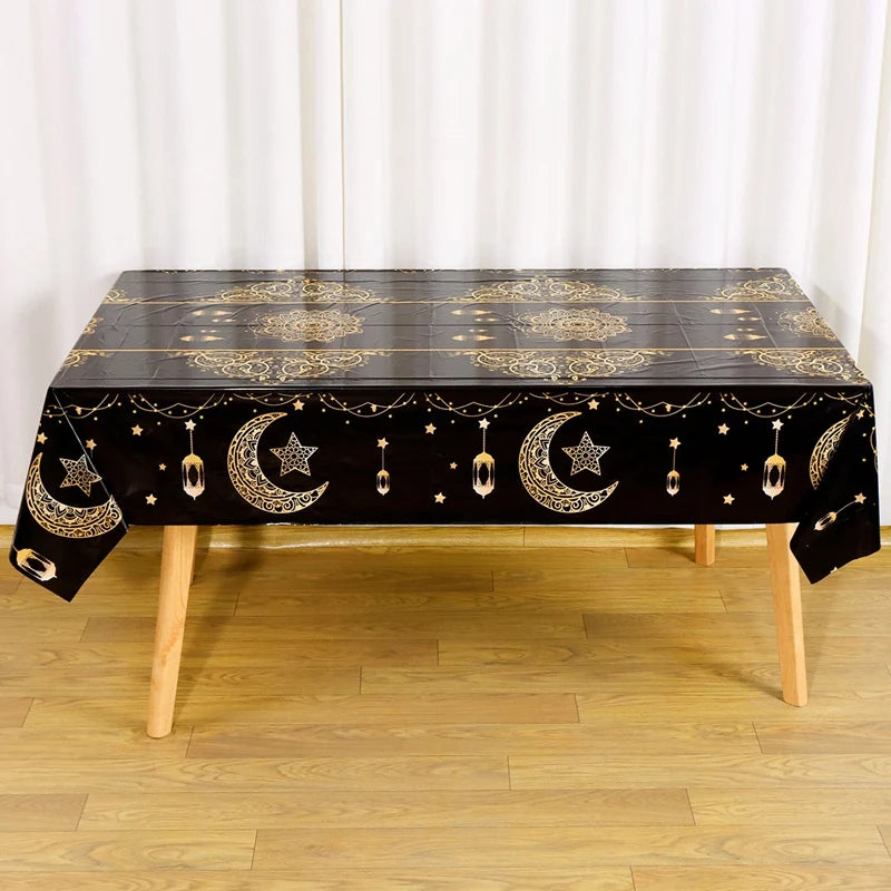 Eid Mubarak Tablecloths Ramadan Decoration for Home 2026 Islamic Muslim Party Decor Ramadan Tableware Supplies Eid Al Adha Gift