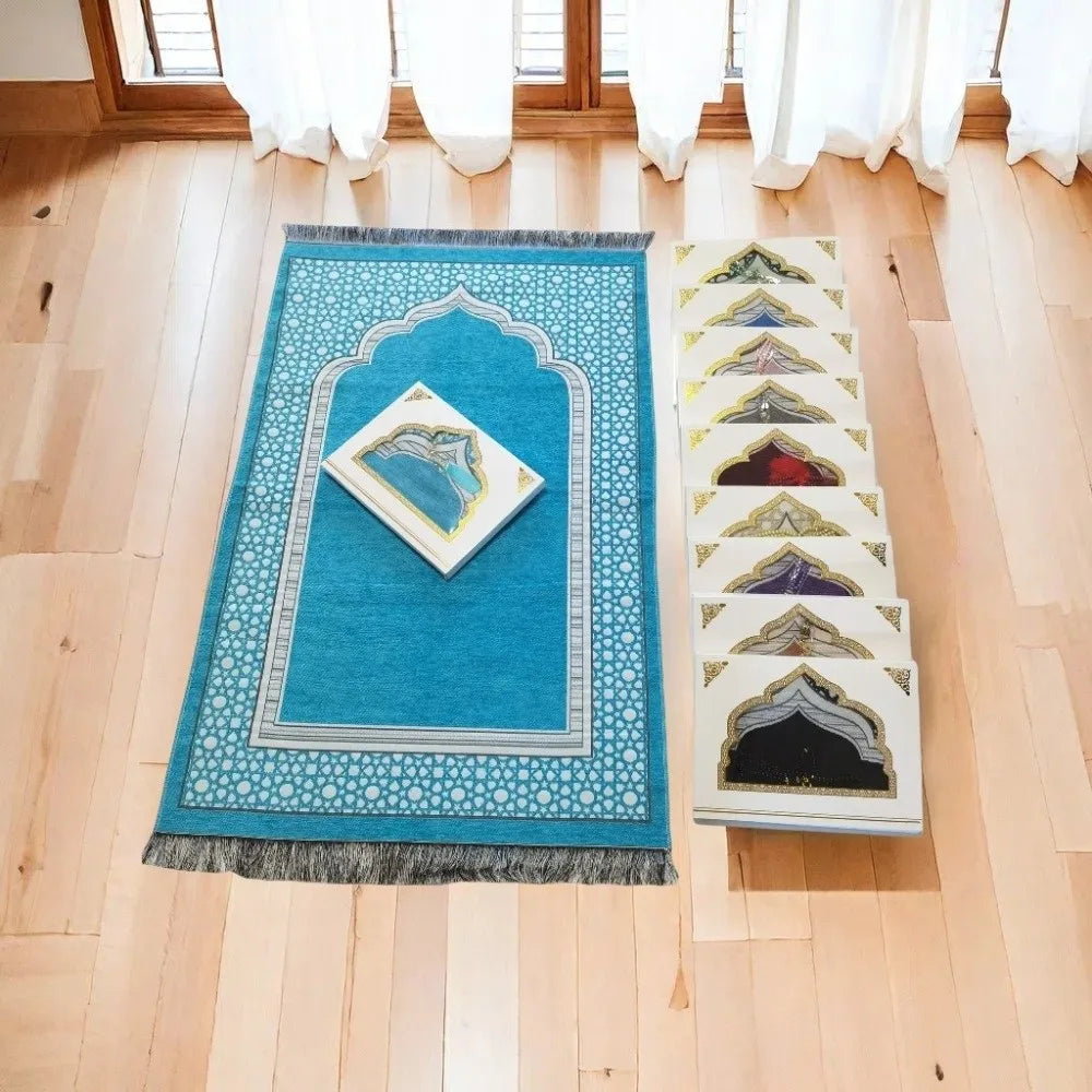 Printed Floor Mat 70x110cm Muslim Prayer Rug Non-slip Foldable Islamic Prayer Mat Rectangle Ethnic Style Janamaz Sajadah Eid