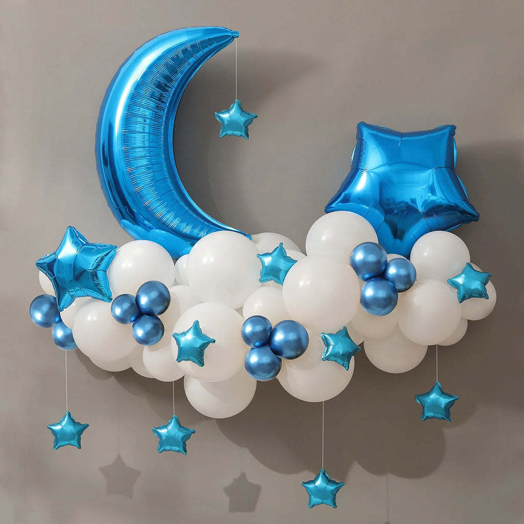 61Pcs Moon Star Balloon Set for Muslim EID Mubarak Festival Home DIY Decoration Ramadan Kareem Kids Birthday Party Ballon Globos
