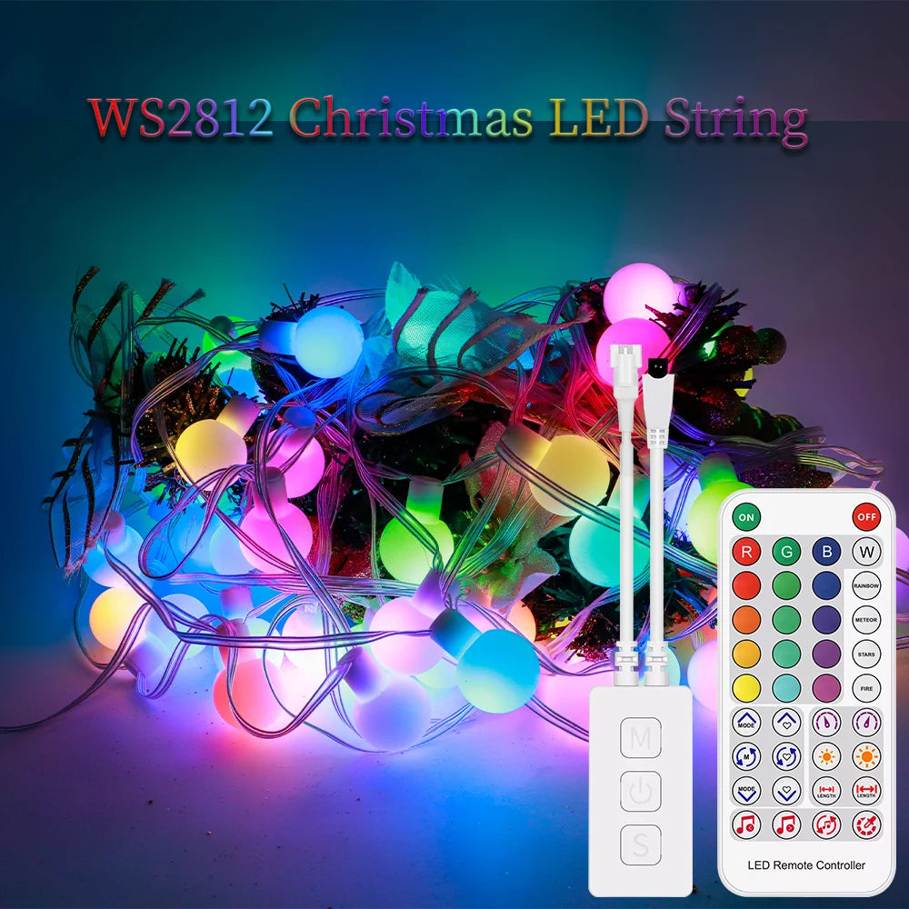 WS2812B Lights Christmas Ball Bubble WS2812 30/60leds/m Addressable led light striping Fairy Lantern lights decorations outdoor