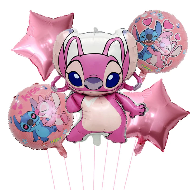 1set Disney 123Pcs Lilo & Stitch Theme Happy Birthday Latex Balloon Set Family Birthday Party Decoration Latex Balloon
