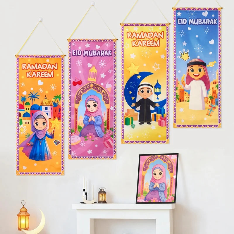 Ramadan Kareem Hanging Flag Ramadan Decoration 2026 For Home Eid Mubarak Ramadan Kareem Islamic Muslim Party Eid Al Adha Gifts