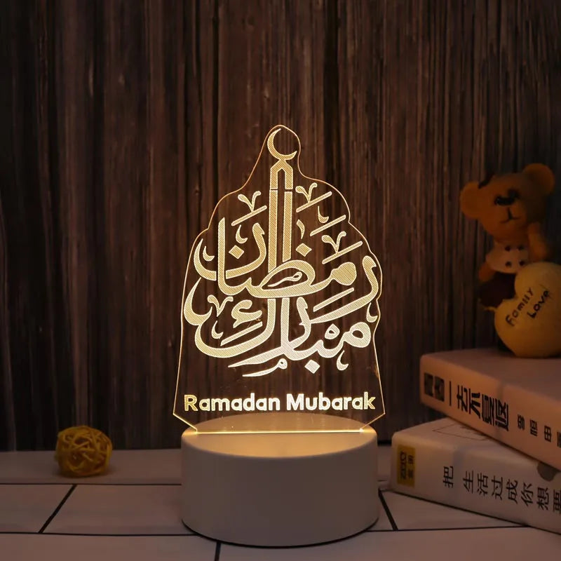 2026 Eid Mubarak Muslim Festival Decor Supplie Night LED Light Hanging Ornament Ramadan Kareem Decoration for Home Event Party