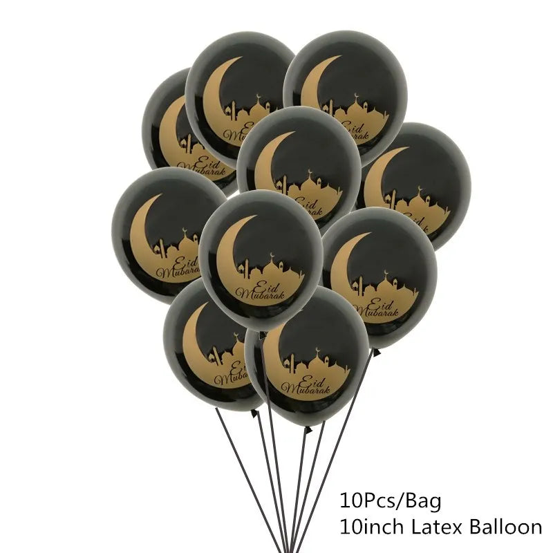 10Pcs Eid Umrah Mubarak Latex Balloon Ramadan Kareem Festival Muslim Islamic Ramadan Party Eid Al-Firt Home Decoration Supplies