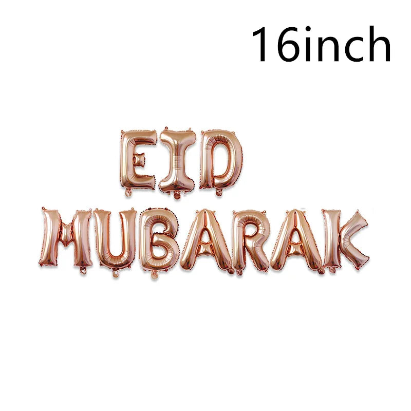 1set 16inch eid mubarak foil balloons Islam Muslim Eid-ul-fitr party Decoration Kareem party supplies umrah mubarak Balloons