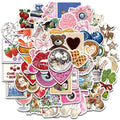 50/100PCS Aesthetic Pinterest Stickers Fashion Scrapbook Laptop Luggage Cool Creative Wall Bar Decor Streetwear Creative Sticker