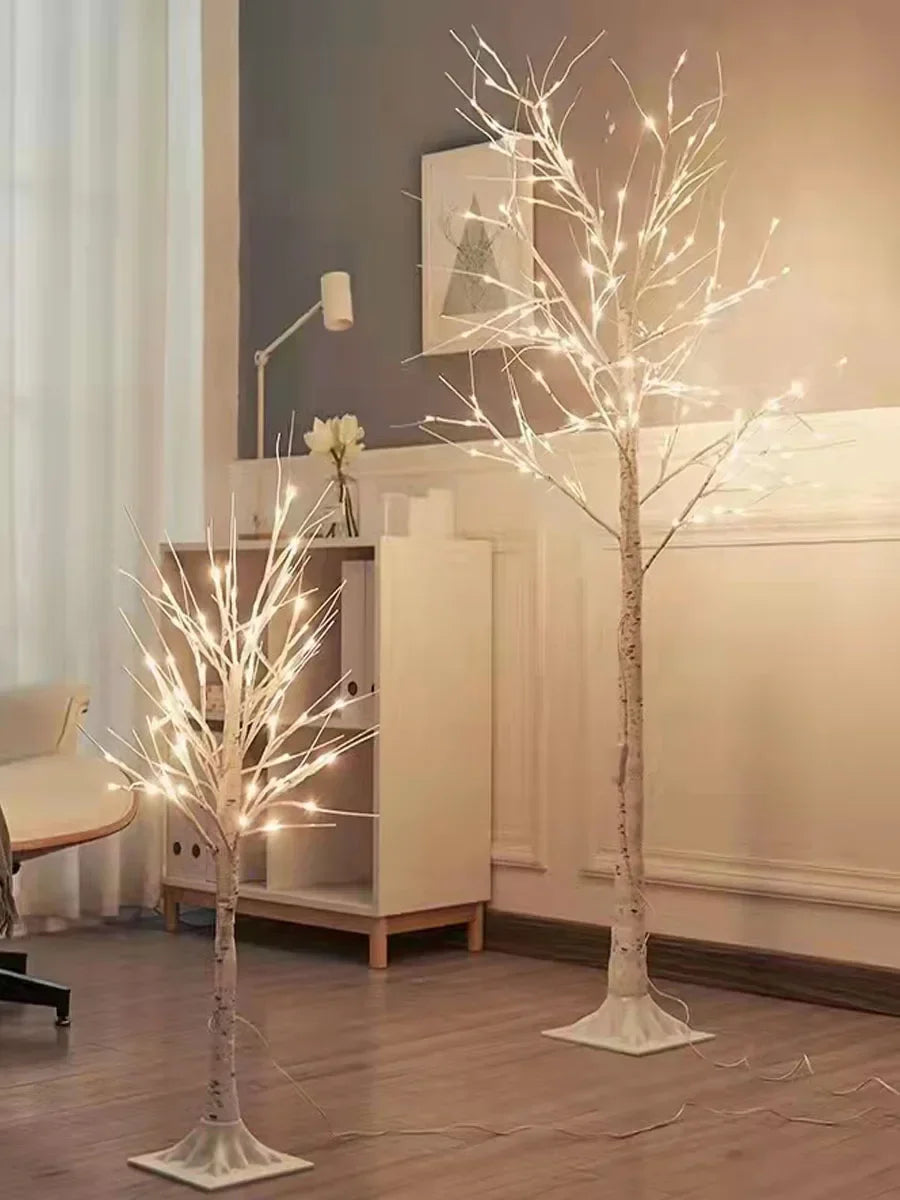 Outdoor waterproof birch tree luminous tree lanterns, background decoration ambient light scene arrangement, garden tree lights