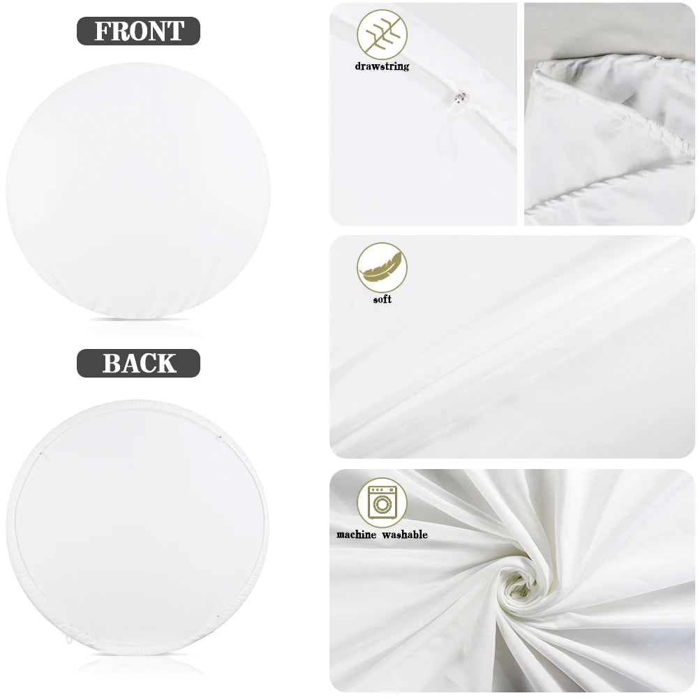 Eid al Fitr Mubarak Round Backdrop Cover Arab Ramadan Karim Golden Moon Star Cloud Lantern Party Decor Banner Photo Stall Props