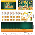 Ramadan DIY Moon Stickers Eid Al-Fitr Festival Stickers with Backdrop Scene DIY Decoration Party Supplies