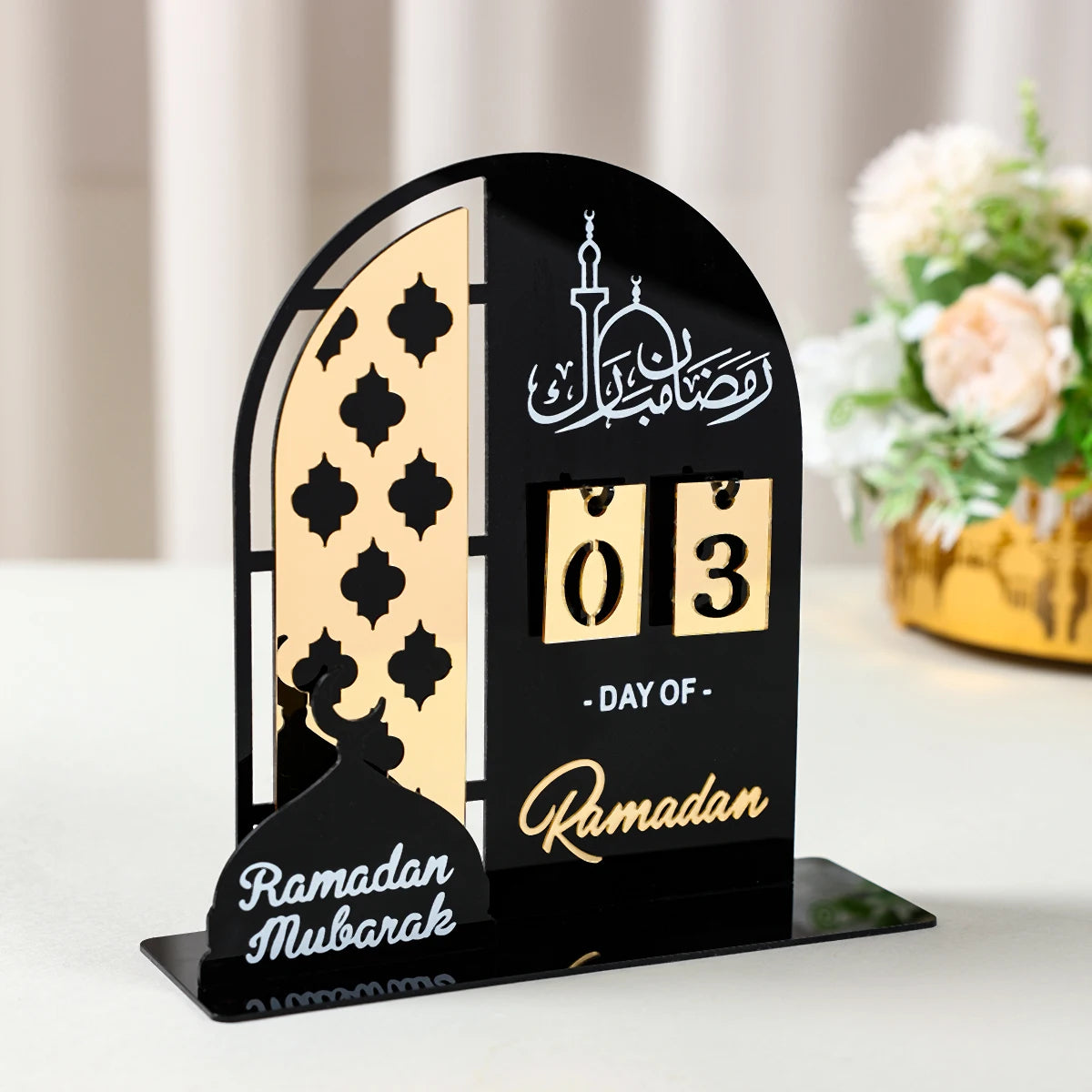 Ramadan Kareem Countdown Calendar Ornament Eid Mubarak Decoration 2025 For Home Muslim Islamic Festival Eid Al-Fitr Party Favors