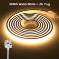 COB LED Strip Neon Light 220V EU UK Plug 288LEDs/M RA90 Flexible Tape Waterproof Led Ribbon for Kitchen Outdoor Garden Lighting