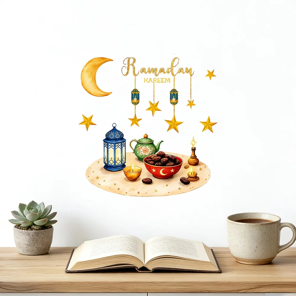 Eid Window Stickers Ramadan Decoration Eid Mubarak Decor for Home 2026 Ramadan Kareem Islam Muslim Party Supplies Eid Al-fitr