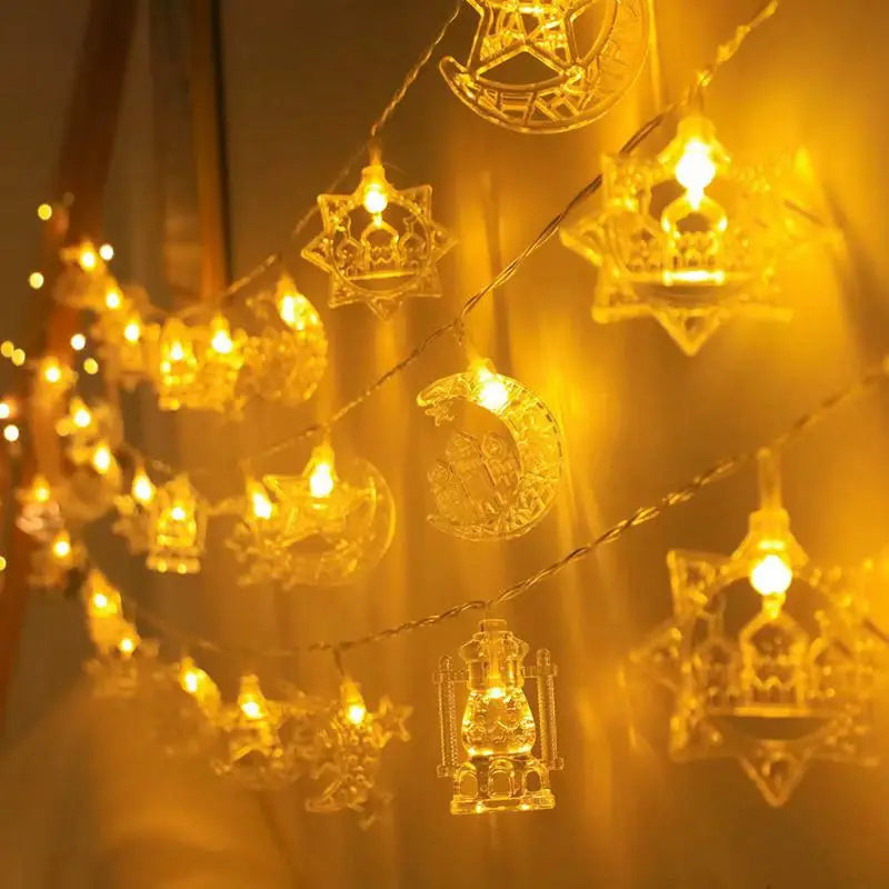 1.5M Moon Star Castle String Light EID Mubarak Ramadan Decoration Islamic Muslim Festival Party EID Al Adha Gurbang Party Supply