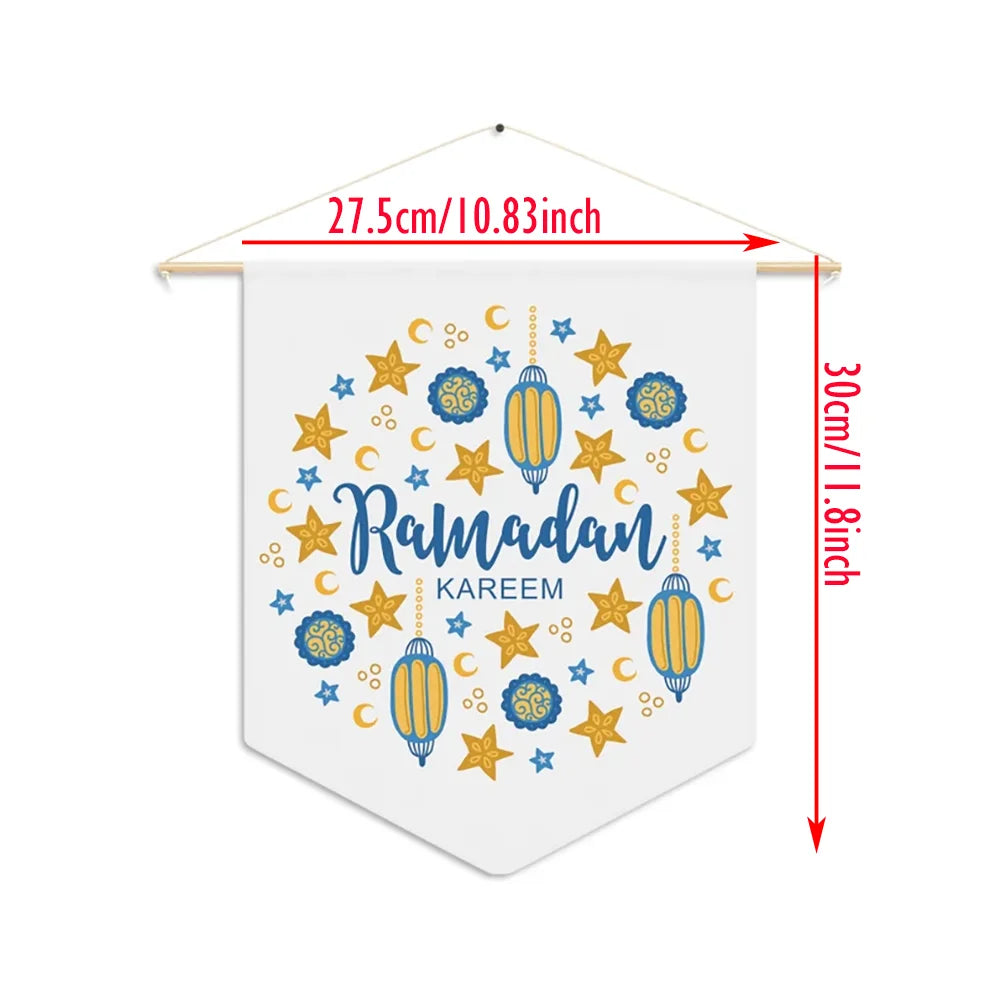 Ramadan Door Sign Ramadan Mubarak Kareem Flag Bunting Islamic Muslim Iftar Suhoor Eid Al Adha Kids Family Nursery Hanging Decor