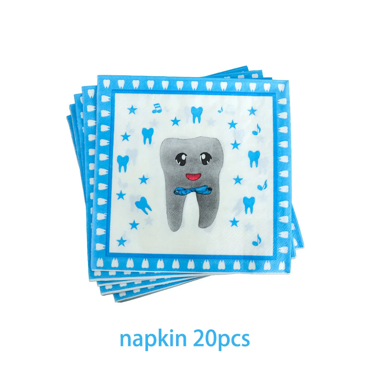 Blue My First Tooth Theme Birthday Party Decorations Disposable Tableware Balloon Banner Cake Toppers Kid Boys Baby Shower Gifts
