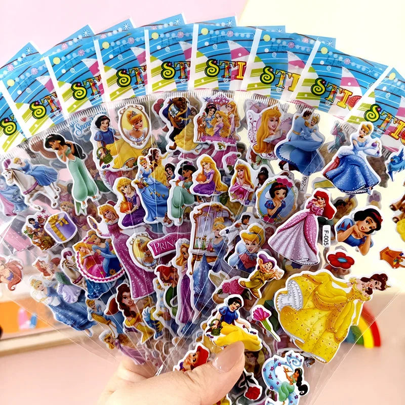 6/12PCS Princess Snow White Stickers For Kids Funny Toys Cartoon Cute Anime cute Stickers