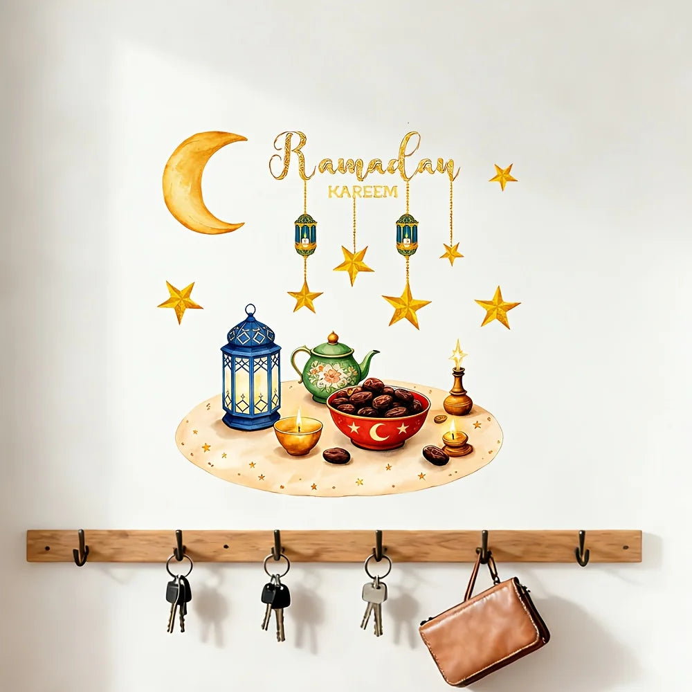 Eid Window Stickers Ramadan Decoration Eid Mubarak Decor for Home 2026 Ramadan Kareem Islam Muslim Party Supplies Eid Al-fitr
