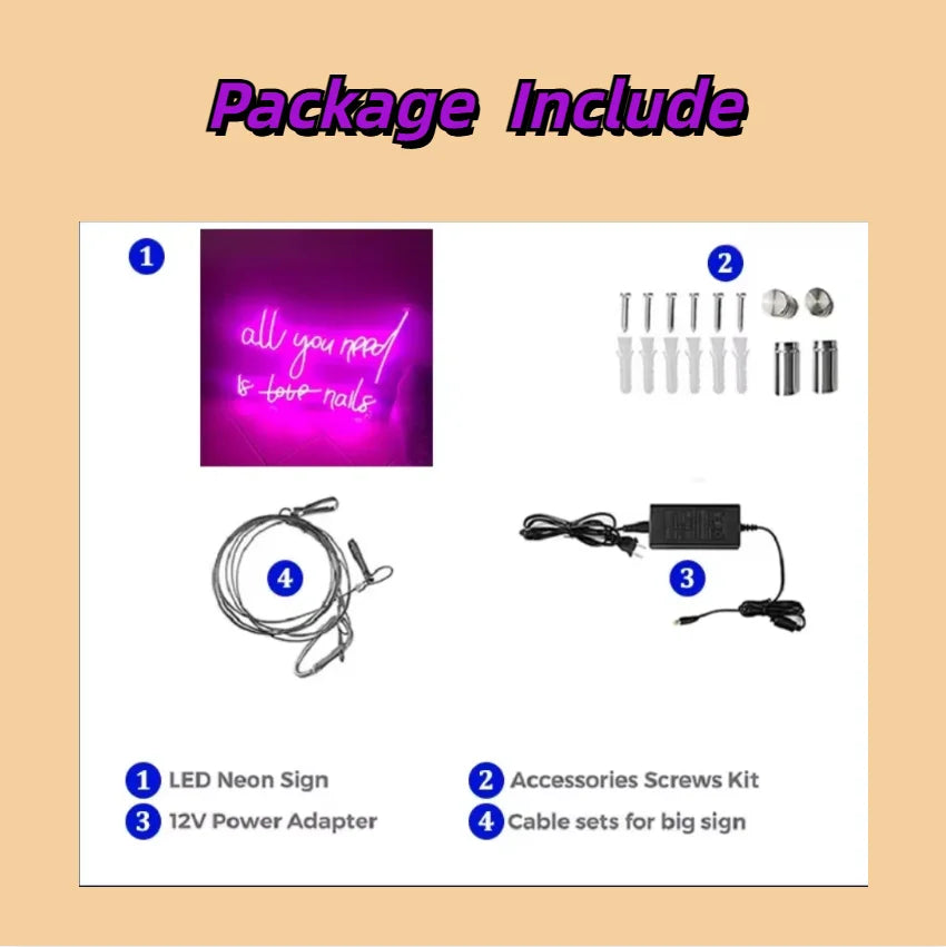 Custom Neon Sign UV Print Personized Acrylic LED Sign for Bar Wedding Party Neon Light Business Logo Sign Night Lamps Decor Sign