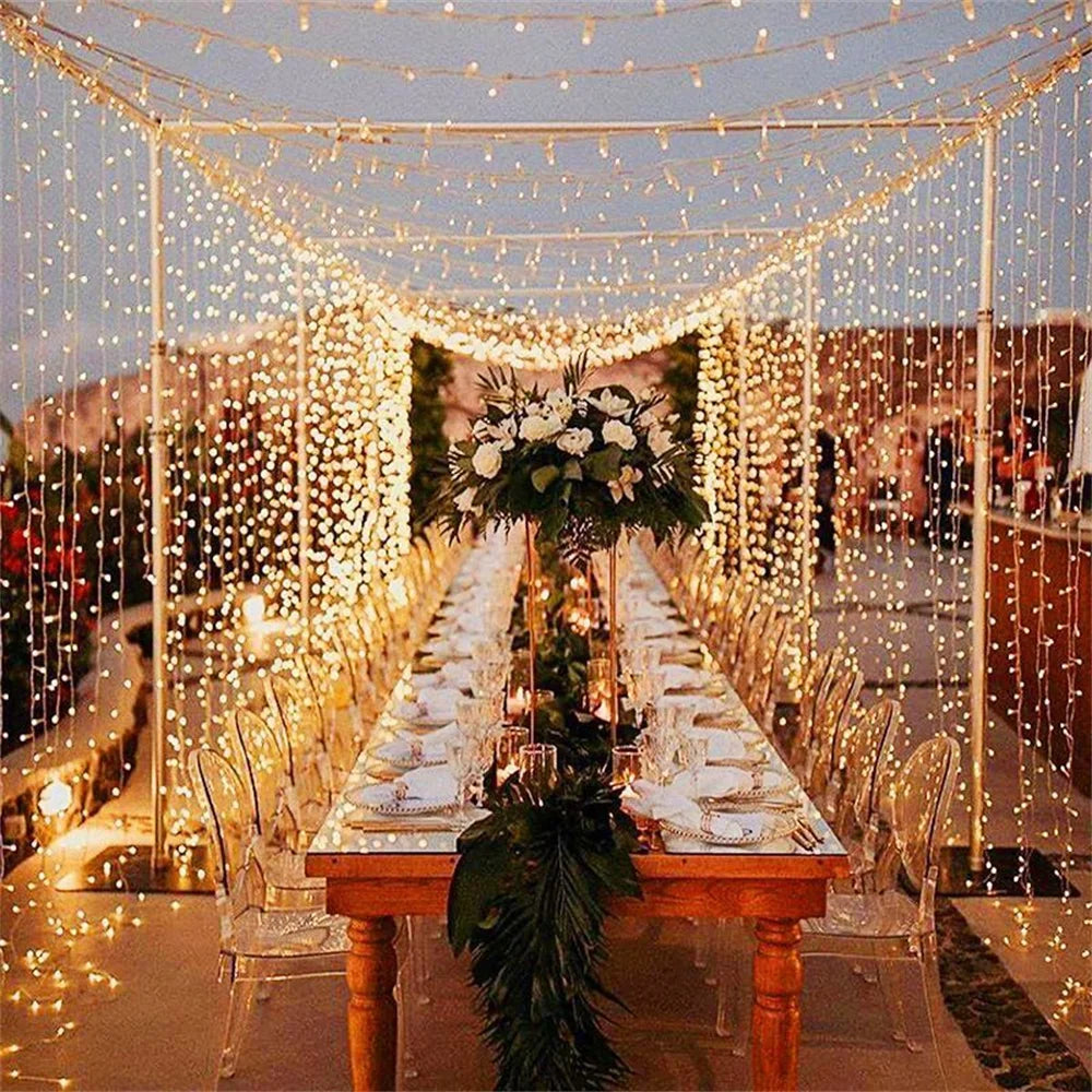 3/4/6M USB Curtain LED String Lights Fairy Lights EID Mubarak Bedroom Wedding Valentine's Day Ramadan Home Decoration 2026