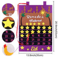 Ramadan Advent Calendar With 30 Reusable Star 30 Days Felt Wall Ramadan Calendar For Kids Eid Mubarak Countdown Calendar 2025