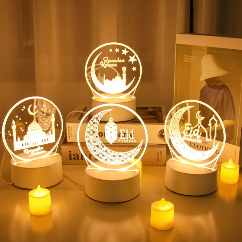 EID Night Light Mubarak Ramadan Decoration For Home 2025 Islamic Muslim Party Decor Ramadan Kareem Happy Eid Al Adha Ramadan