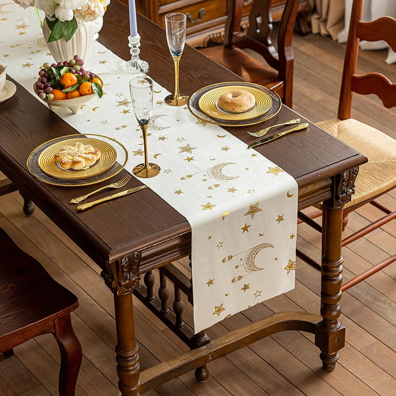 Eid Mubarak Table Runner 2026 Ramadan Decorations Kitchen Dining Table Decoration Muslim Party Decor