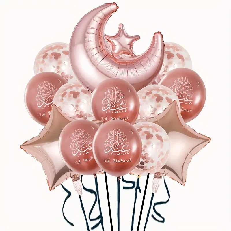 1set Ramadan Decorations 2026 Moon Star Balloon Muslim Festival Home Diy Decor Eid Mubarak Ramadan Kareem Hajj Party Supplies