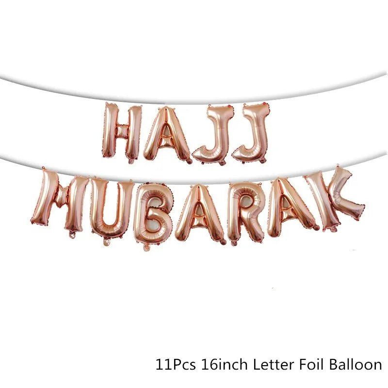 10Pcs Eid Umrah Mubarak Latex Balloon Ramadan Kareem Festival Muslim Islamic Ramadan Party Eid Al-Firt Home Decoration Supplies