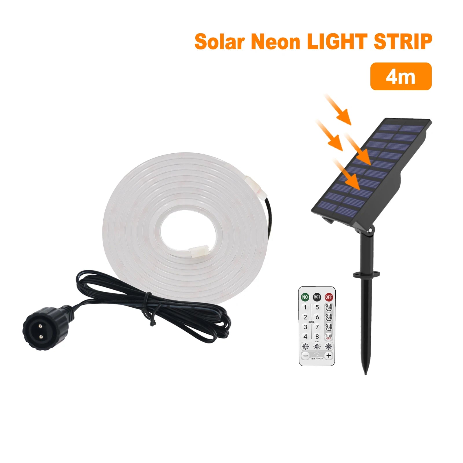 10M Solar Neon LED Strip Outdoor Pool IP67 Waterproof Flexible 2835 LED Tape Light Sign With Remote 24V 120LEDs/M Tube Diode