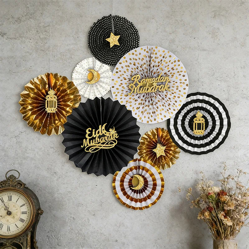 Eid Mubarak Muslim Decoration DIY Paper Wall Decorations Ramadan Islamic Festive Decor Mubarak Decoration Ramadan Party Supplies