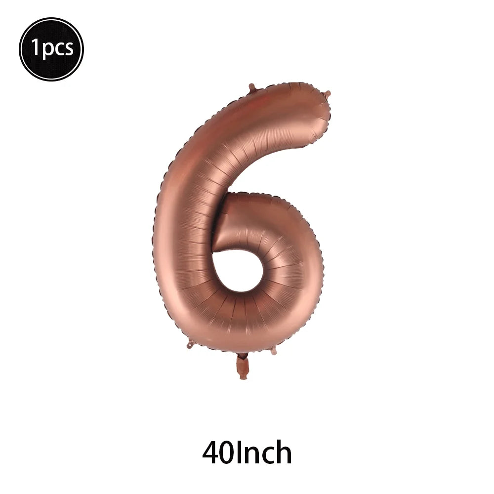 Caramel/Chocolate/Cream Number Balloon Star Heart Foil Helium Ball Kids Adult Girl Birthday Wedding Anniversary Party Decoration