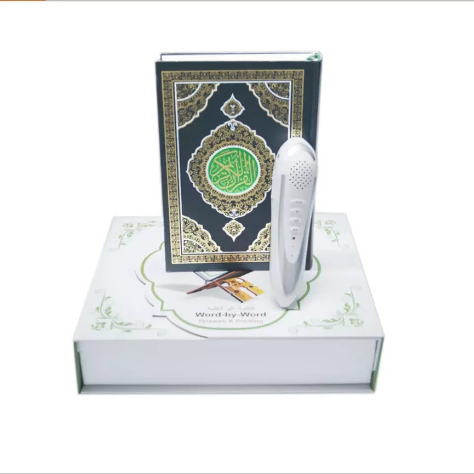 Digital Quran Reading Pen with Small Quran Book Wooden Box Word by Word Audio