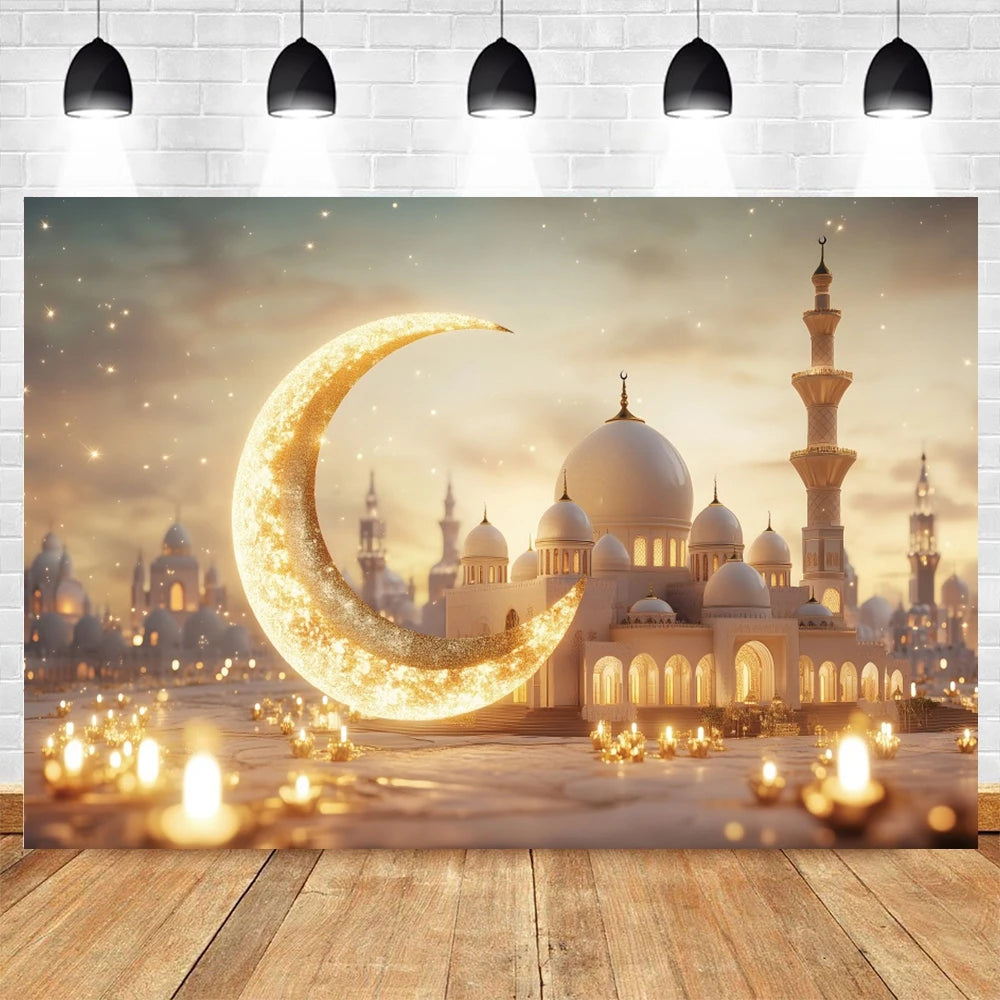 Ramadan Decorations Backdrops Moon Star Castle Islamic Muslim Eid Party Religious Celebration Portrait Photography Backgrounds