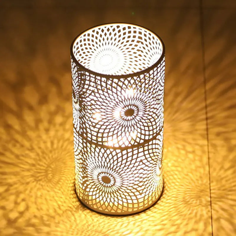 2Pcs/set  Battery Powered Table Lamp Modern Nordic Cylinder Lamp for Warm Light with LED Edison Style Bulb Wedding Home Decor
