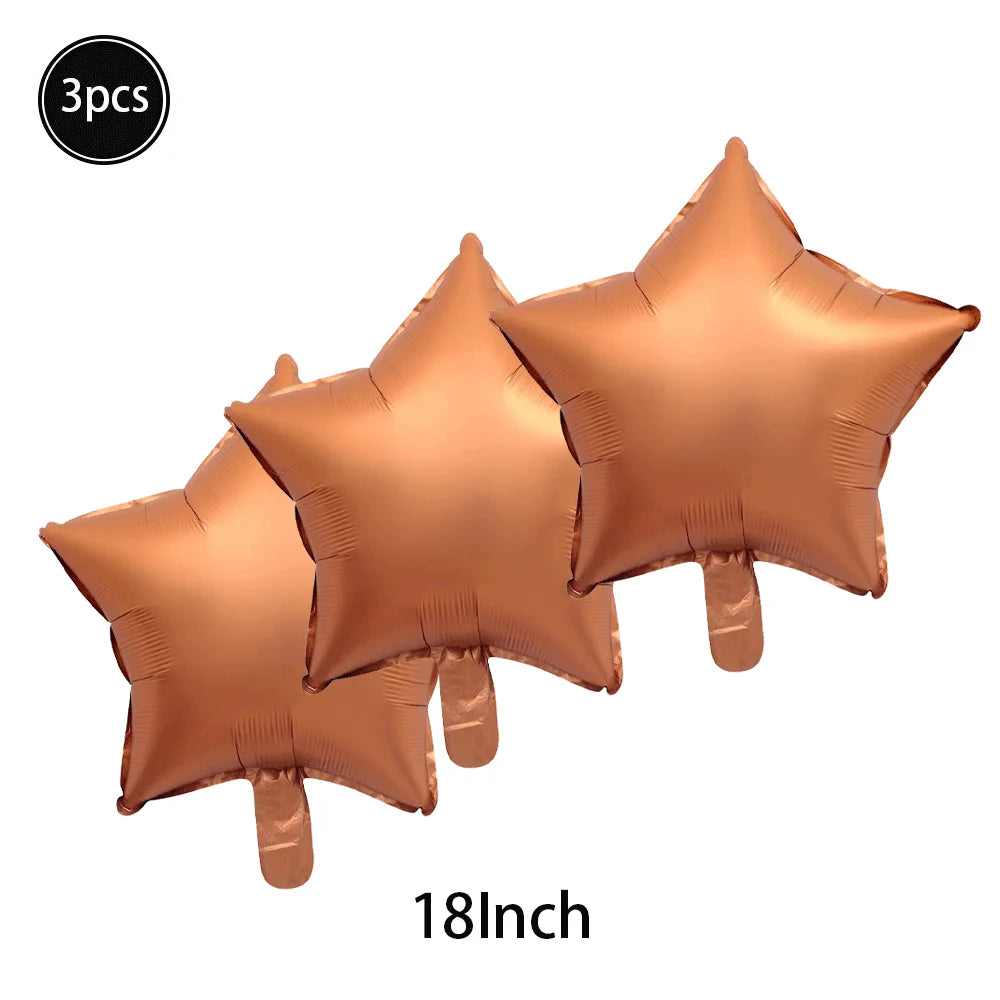 Caramel/Chocolate/Cream Number Balloon Star Heart Foil Helium Ball Kids Adult Girl Birthday Wedding Anniversary Party Decoration