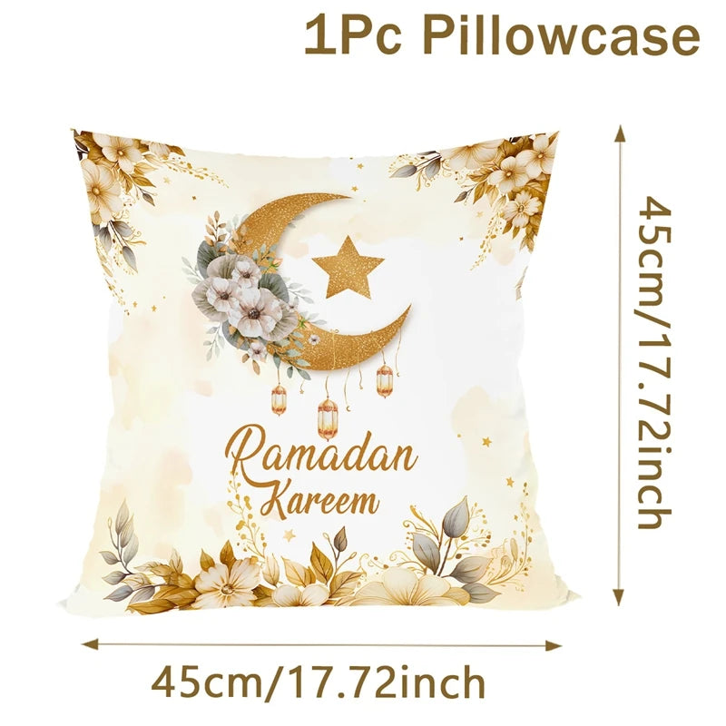 Eid Mubarak Cushion Cover Pillow Case Ramadan Kareem Decoration For Home 2025 Muslim Islam Party Decor Eid Al Adha Supplies