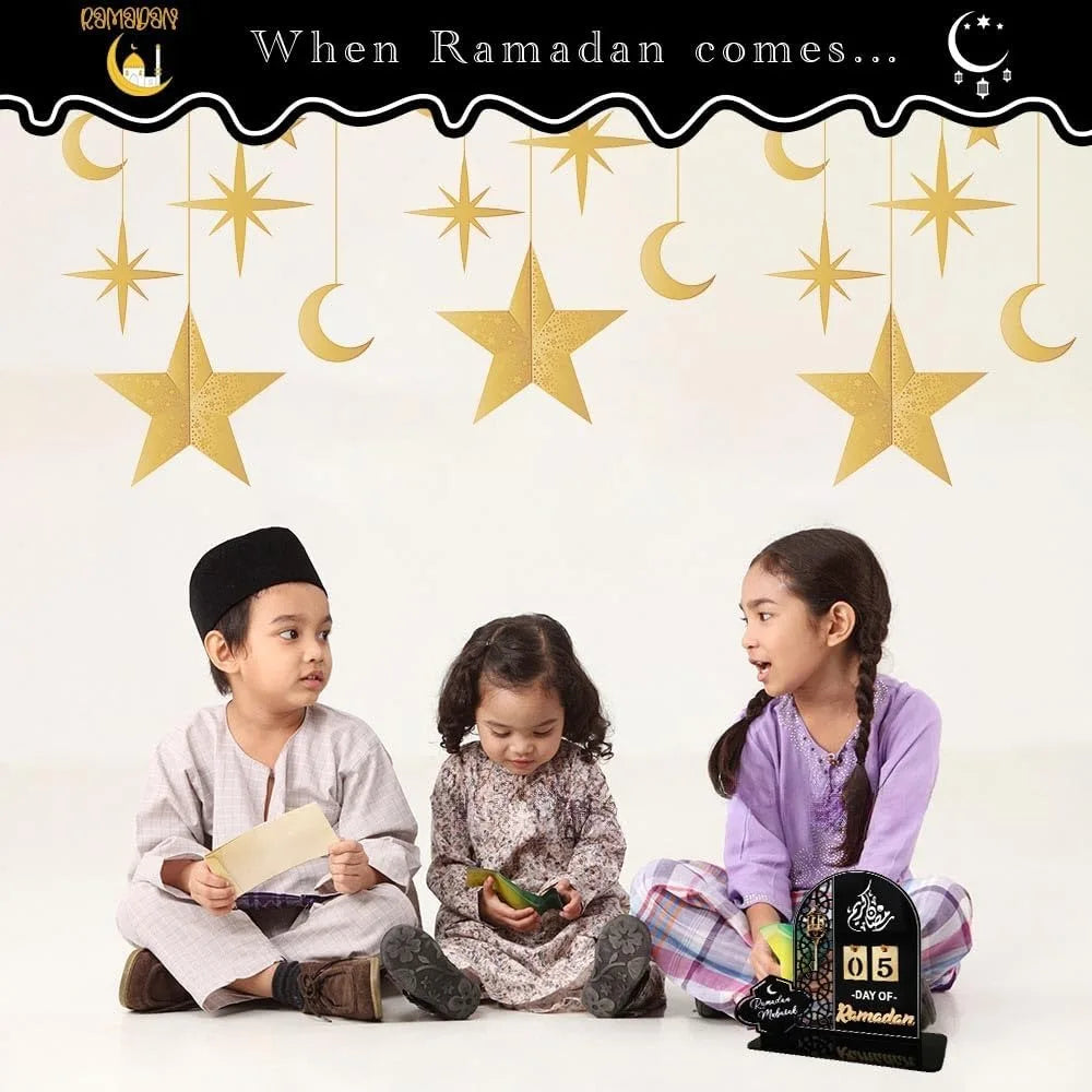 Ramadan Advent Calendar 30 Days Eid Mubarak DIY Countdown Calendars Eid Decorations for Ramadan Parties Islam Muslim Decor