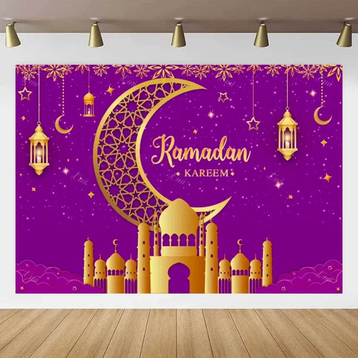 Eid Mubarak Backdrop for Photography EID Al Adha Muslim Ramadan Kareem Moon Lantern Islamic Eid al-Fitr Photo Background Props