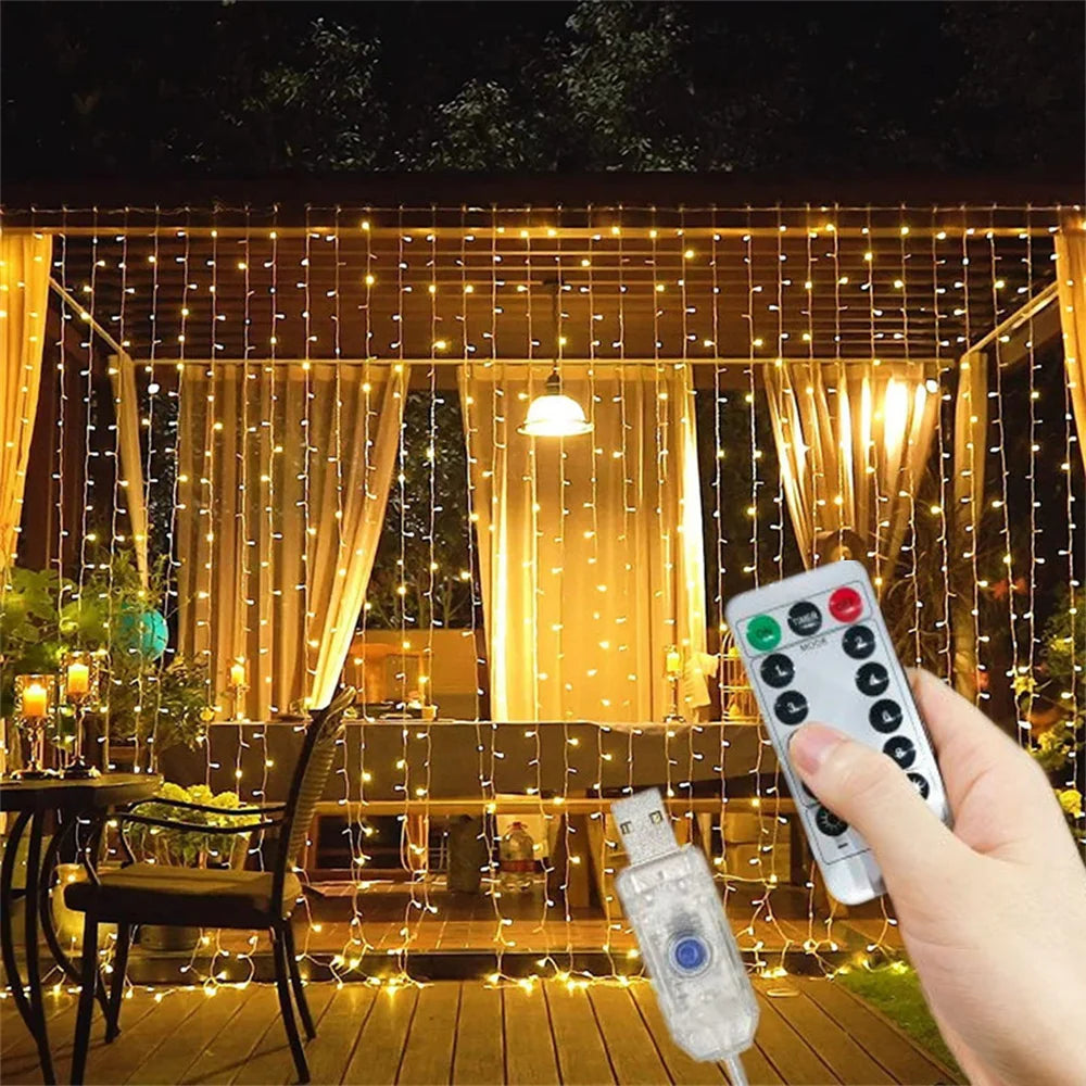 2026 Valentine's Day Fairy Lights 3/4/6m Festoon Eid Mubarak Wedding Window Room Ramadan Decoration LED Curtain Garland USB Plug