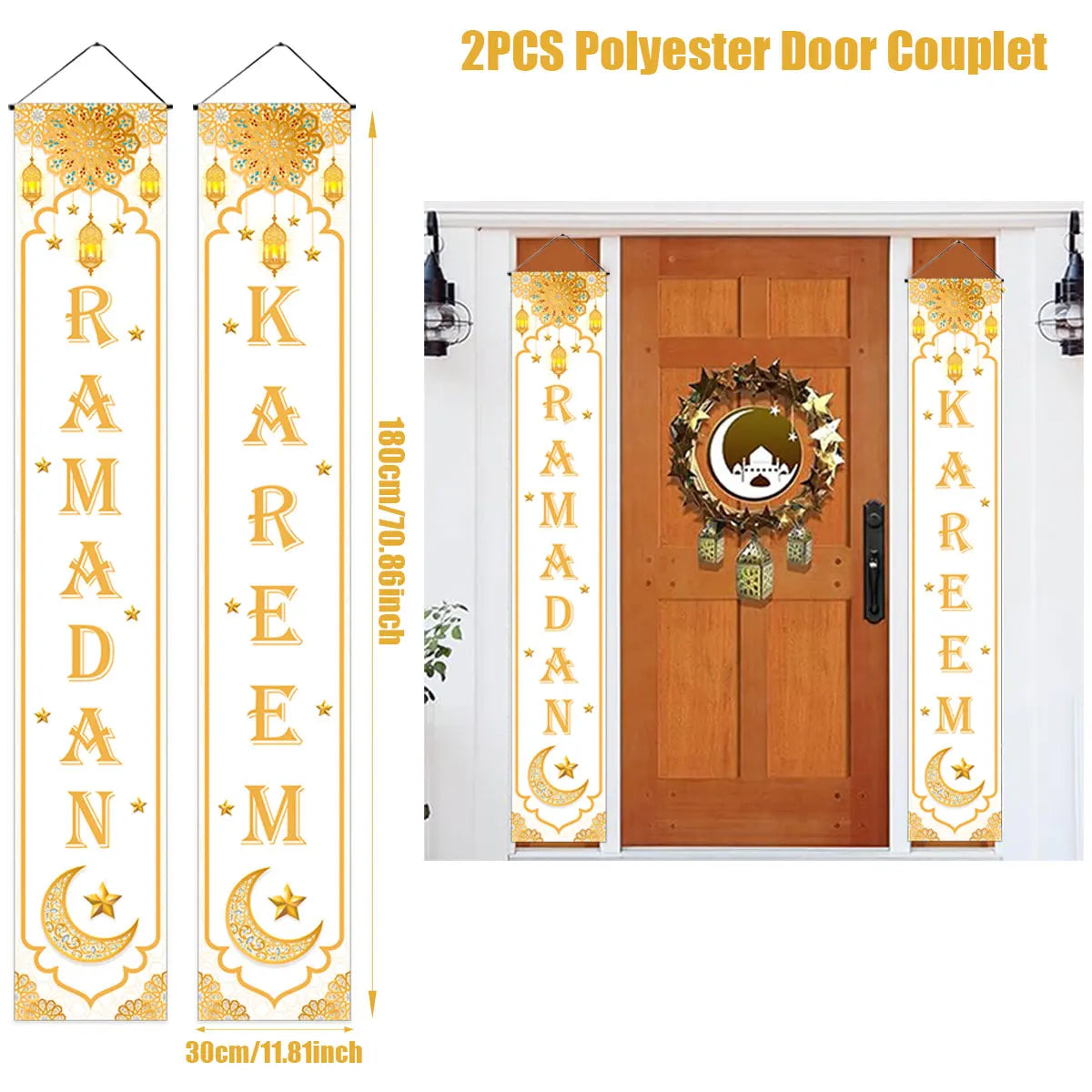 Eid Mubarak Door Banner Ramadan Decoration 2025 for Home Mubarak Ramadan Kareem Islamic Muslim Party Decor Eid Al Adha Gifts