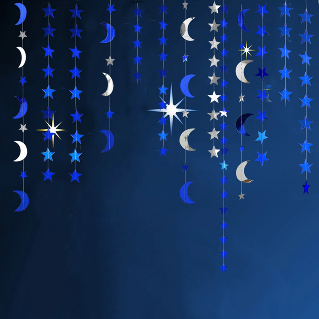 4M EID Mubarak Glitter Star Moon Garland Banner Backdrop Streamers Ramadan Kareem Hanging Streamer Decoration Supplies