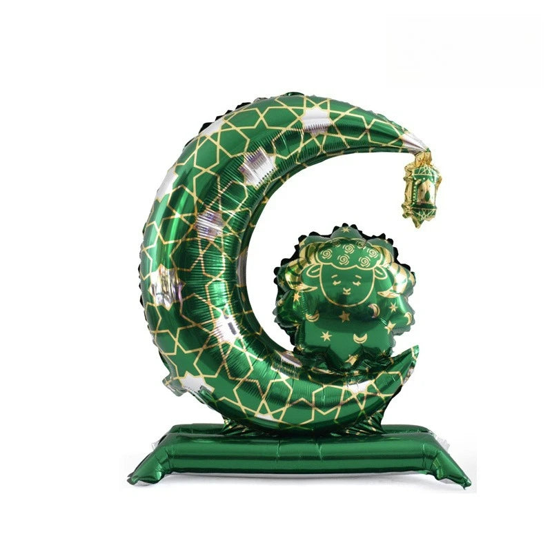 1/2-Piece Standing Eid Moon Sheep Balloon Set Eid Decorations for Moon Festival Gatherings & Parties Ramadan Photo Props