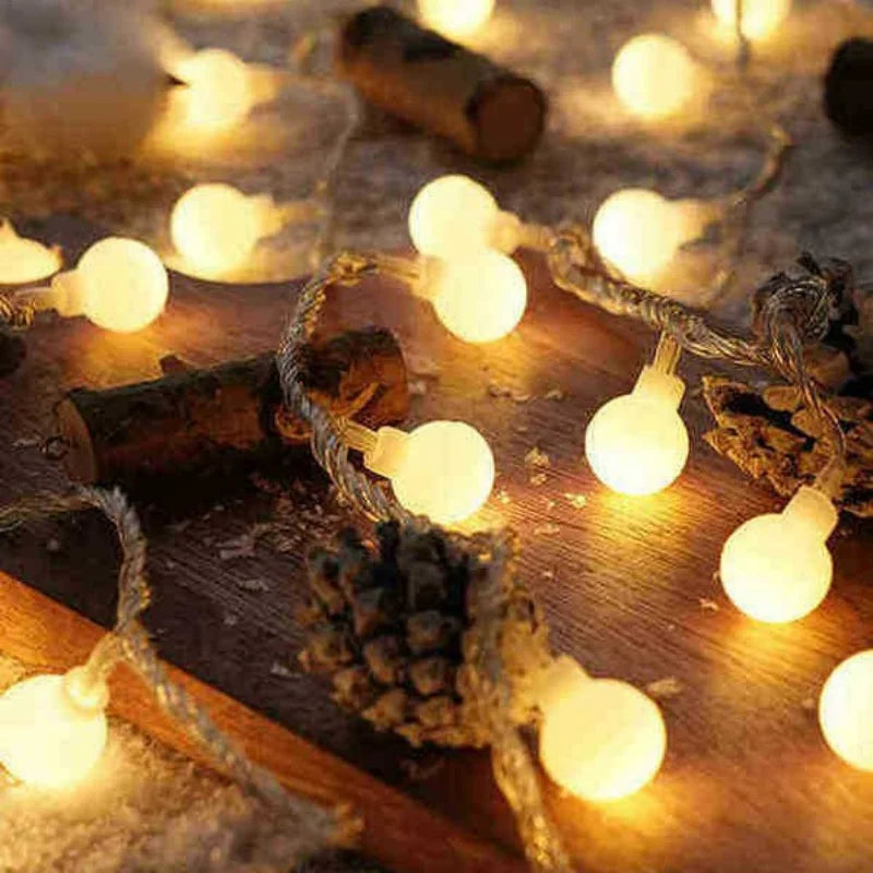 1.5/3/6/10m LED Ball String Lights Garland Lights Outdoor Lamp Wedding Garden Fairy Lights Christmas Decoration USB/Battery