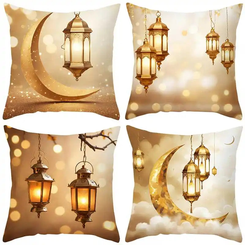 EID Mubarak Decor Cushion Cover Aid Ramadan Decorations 2024 Islamic Muslim Decor Ramadan Kareem EID Al Adha Ramada Pillowcase